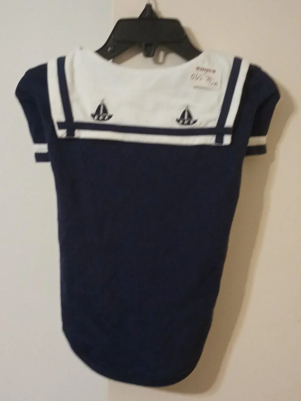 NWOT ~ Blueberry Navy Blue Summer Sailor Suit T-shirt for Dogs, Small